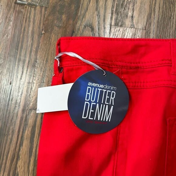 Avenue Butter Denim Red Skinny Jean’s NWT 16 Average - Picture 9 of 15